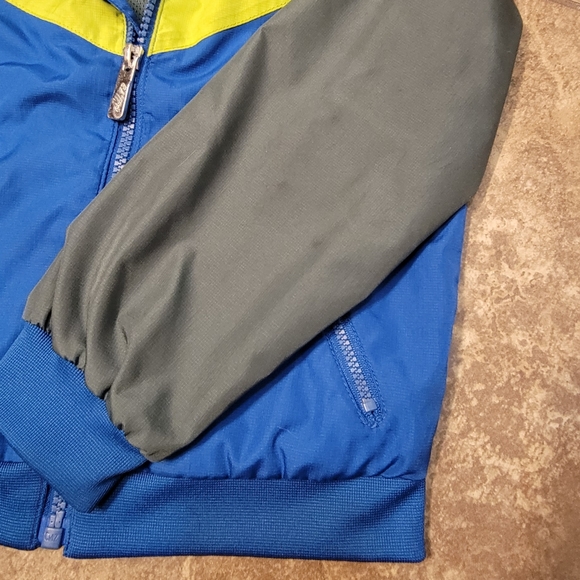 Nike Boys 4/XS Hooded Windbreaker Jacket Blue and Green Colorblock - Picture 5 of 9
